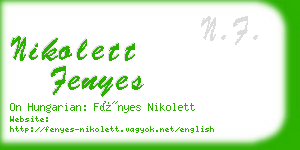 nikolett fenyes business card